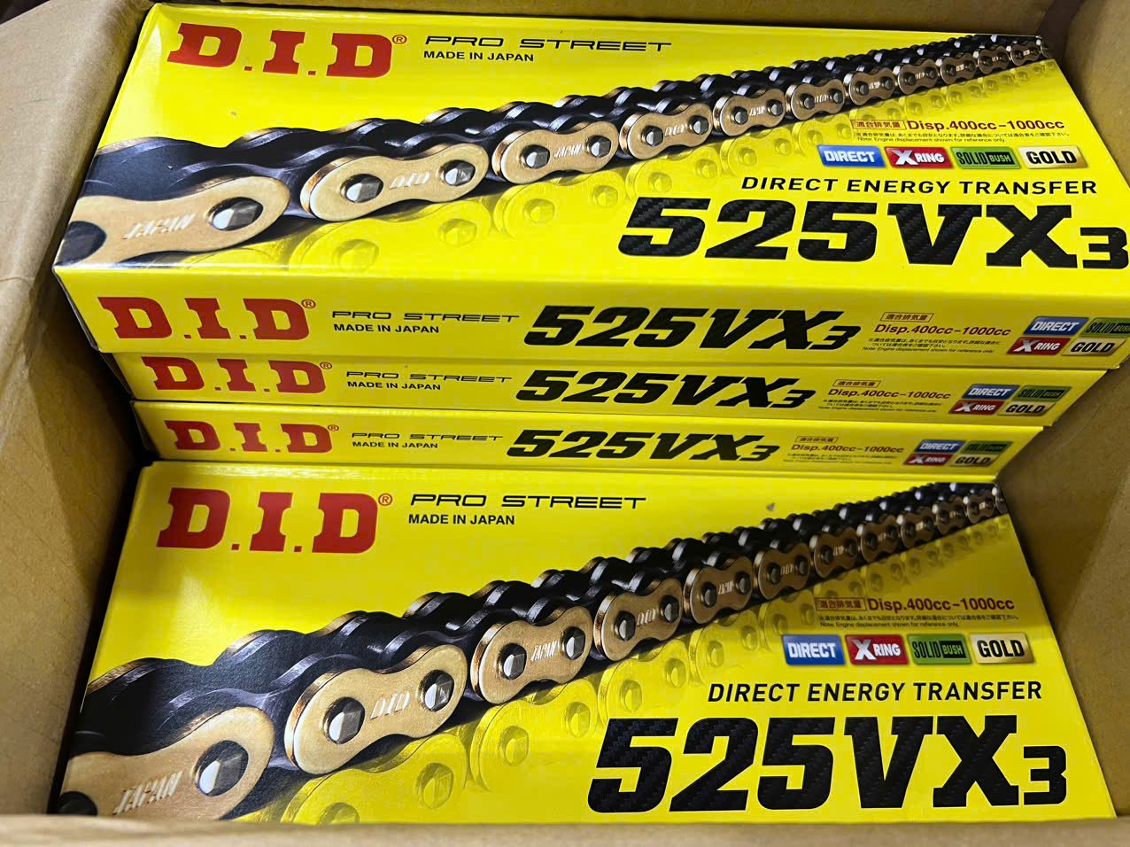 Sên Phốt DID 525VX3 Xring Vàng 120 mắt chính hãng